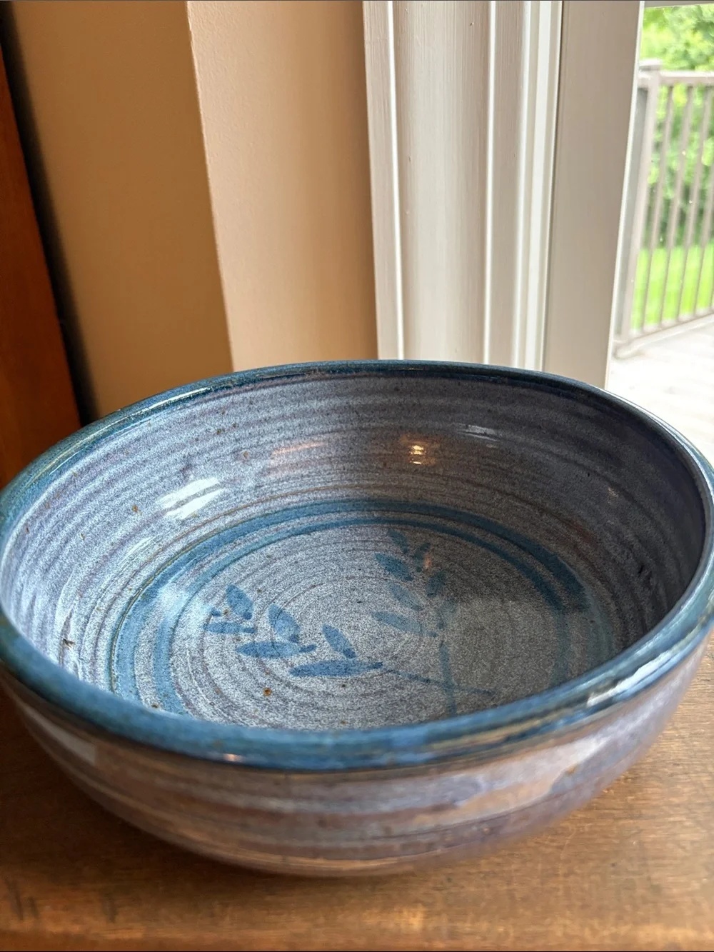 Handcrafted Ceramic Serving Bowl in Blue